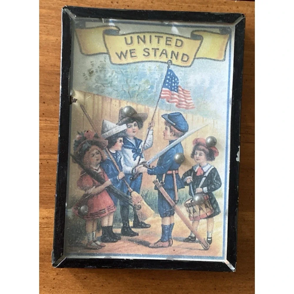 Vintage Americana United We Stand Metal Ball Dexterity Toy Game